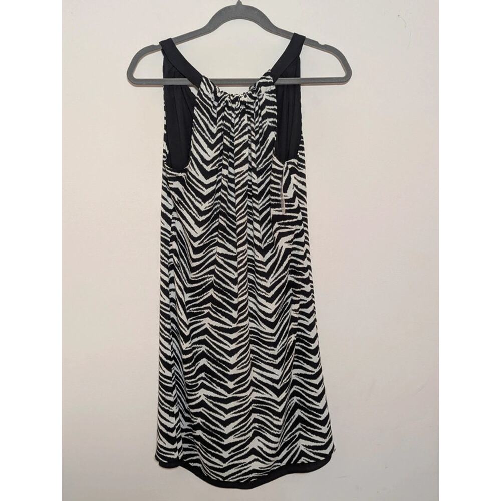 White House Black Market Reversible Woven Chemise Dress Black & Ecru, Size 6 NWT
